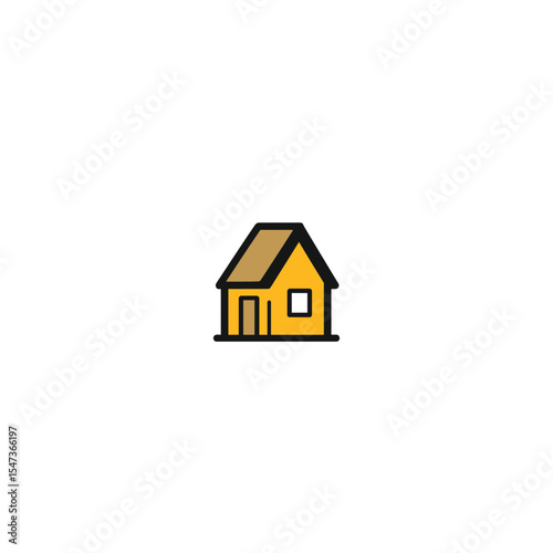House icon depicts structure on white background simple clean