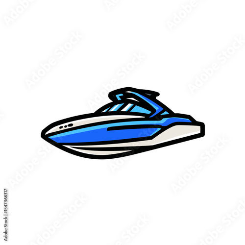 Boat illustration cruises showing luxury style in isolated transport icon