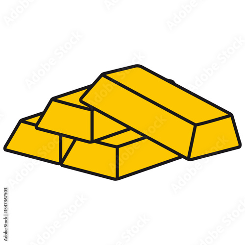 Stack of Gold bar, ingot icon