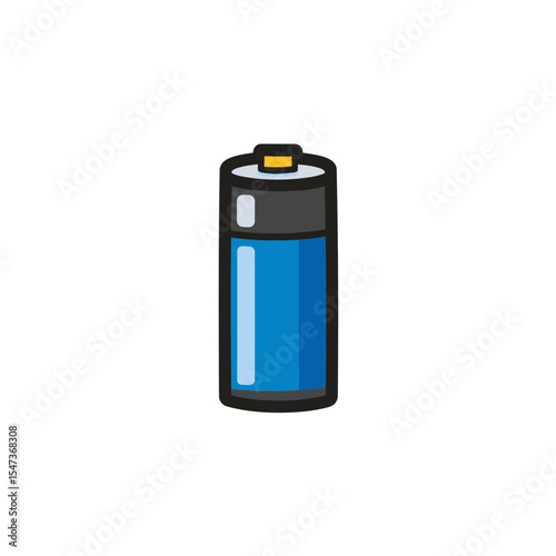 Blue battery charges power isolated white background graphic details
