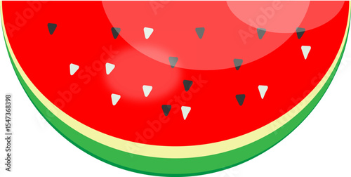 Juicy red watermelon slices isolated on white background. Fresh summer fruit, perfect for healthy eating, tropical themes, and food illustrations.