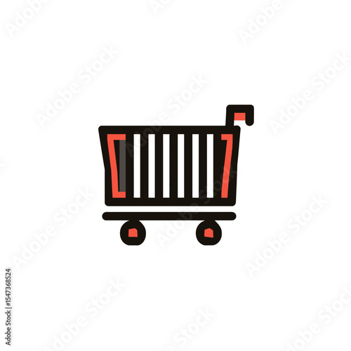 Shopping cart icon illustration stands isolated retail design element