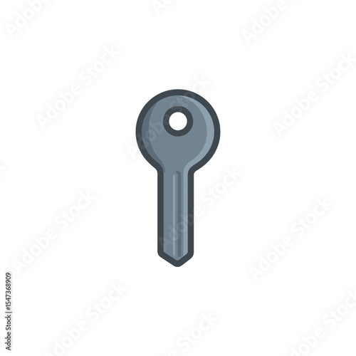 Gray key opens something isolated illustration background security