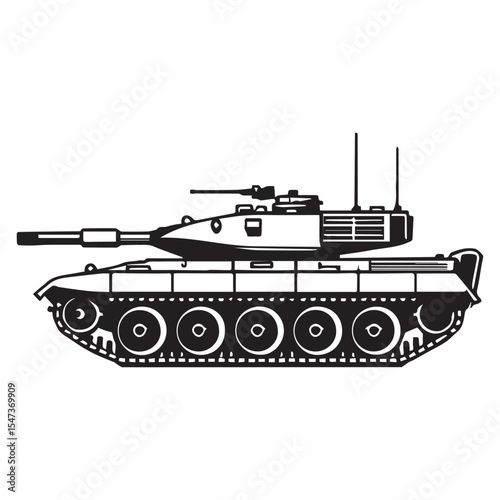 Military Tank Drawing Clipart for Sublimation Design


