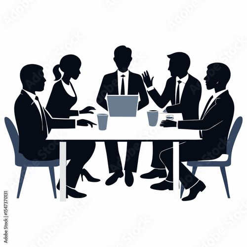 Business meeting silhouette vector