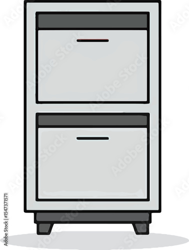 Two-Drawer File Cabinet Simple Illustration