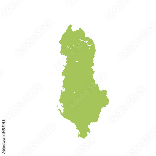 Map of Albania, sign silhouette. World Map Globe. Vector Illustration isolated on white background. Europe continent.