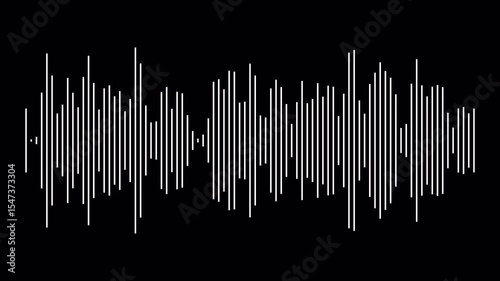 Audio sound waveform Animation, line audio wave visualization on a transparent background Sound audio equalizer animation, sound wave, Audio spectrum in 4k.	