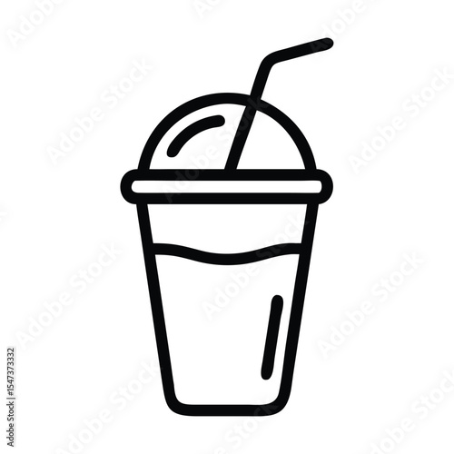 Smoothie to go cup icon outline vector Street fast food | Premium Vector