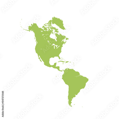 Map of North and South America, sign silhouette. World Map Globe. Vector Illustration isolated on transparent background. American continent.