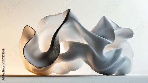 Abstract White Sculpture: A Study in Form and Light