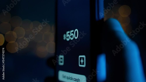 A fictional mobile application for getting quick money. A person chooses the amount of money and instantly receives it.