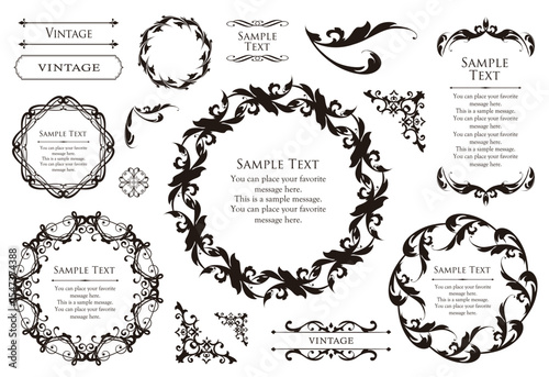 Fashionable frame. Design template. A set of gorgeous foreheads.
