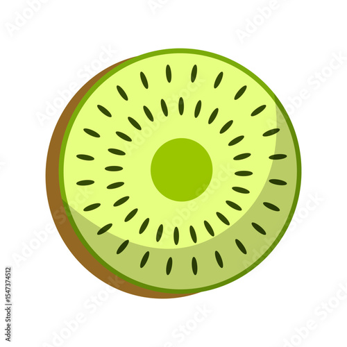 Kiwi Fruit Vector Flat Illustration