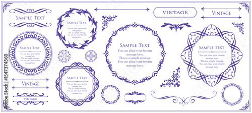 Fashionable frame. Design template. A set of gorgeous foreheads.
