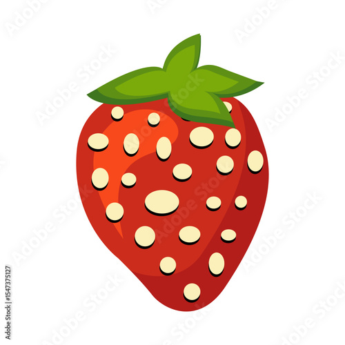 Small Strawberry Vector Flat Illustration