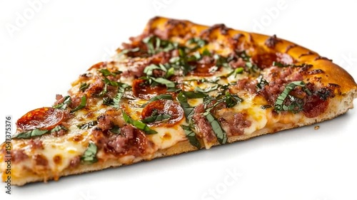 Delicious Pepperoni and Sausage Pizza Slice