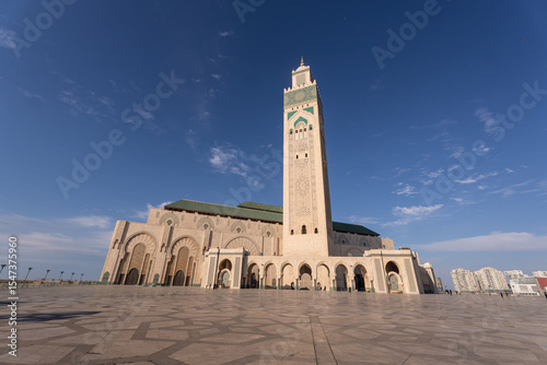 Casablanca, Morocco: The famous Hassan II mosque and minaret in Casablanca, Morocco largest city.
