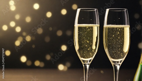 Glasses of Champagne or sparkling wine