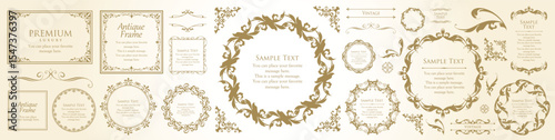 Fashionable frame. Design template. A set of gorgeous foreheads.
