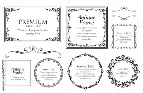 Fashionable frame. Design template. A set of gorgeous foreheads.
