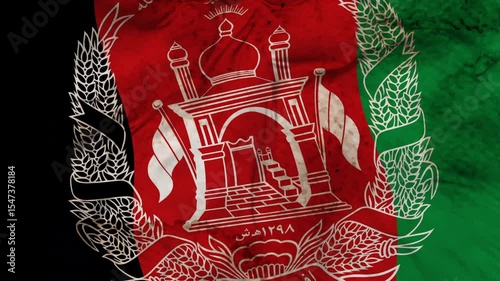 Afghanistan texture flag seamless loop animation. 4K Video