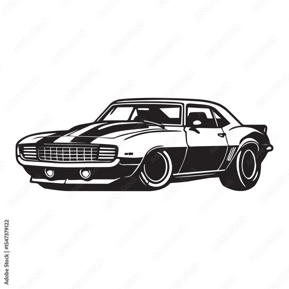 Naklejka premium Sport Car Racing Illustration Sublimation Art Clipart