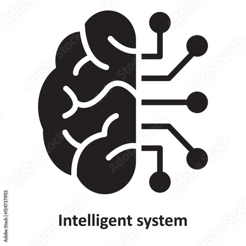 Intelligent system Vector Icon which can easily modify or edit