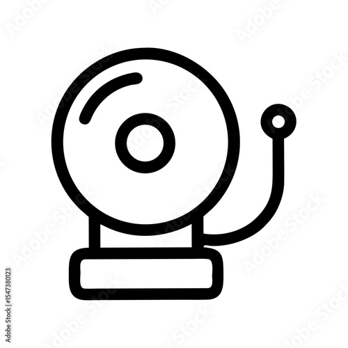 Crisp school bell silhouette icon set, perfect for education designs