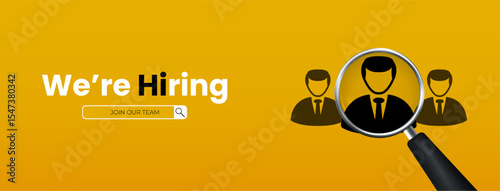 We Are Hiring and Job Vacancy Banner Design – Open Recruitment and Hiring Employee Vector Illustration