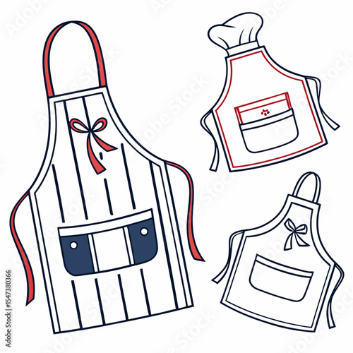 Three stylish aprons kitchen cooking baking chef design