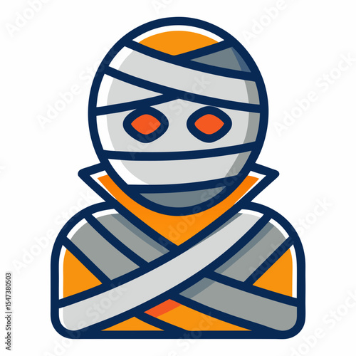 Cartoon mummy halloween costume character icon design