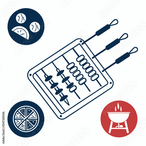 Grilled food skewers barbecue grill cooking food preparation