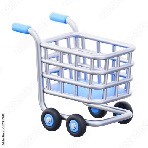 shopping trolley 3d illustration