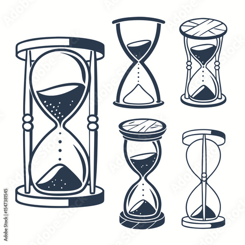 Collection of professional hourglass designs isolated on white background