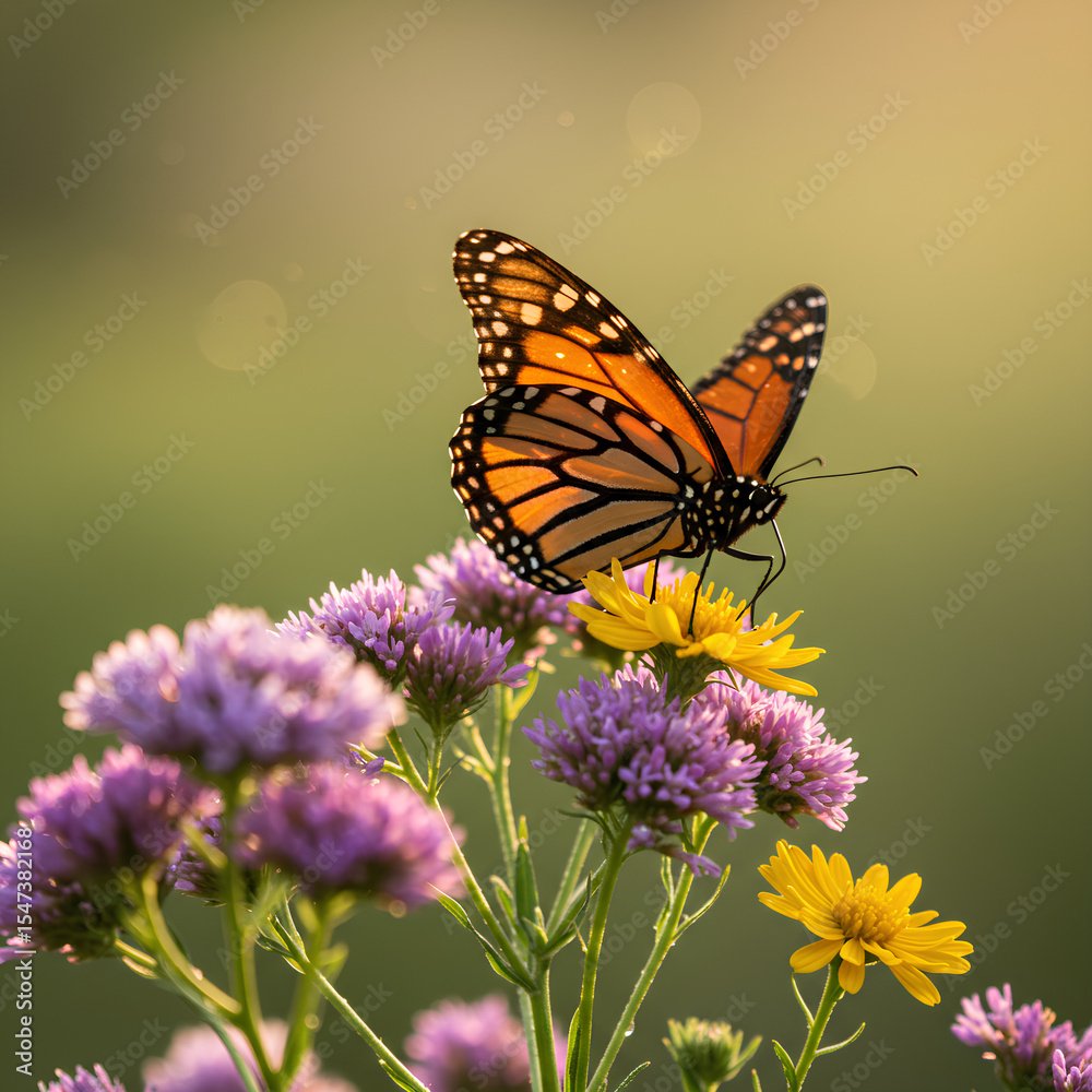 Fototapeta premium butterfly on flower