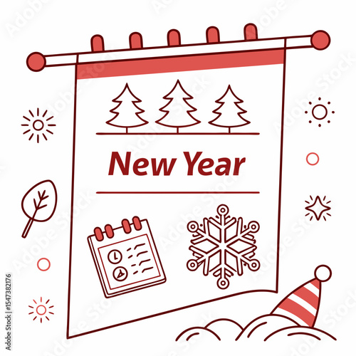 New year celebration planning checklist festive banner design