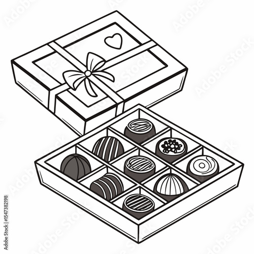 Assorted chocolates in gift box valentines day sweet treats