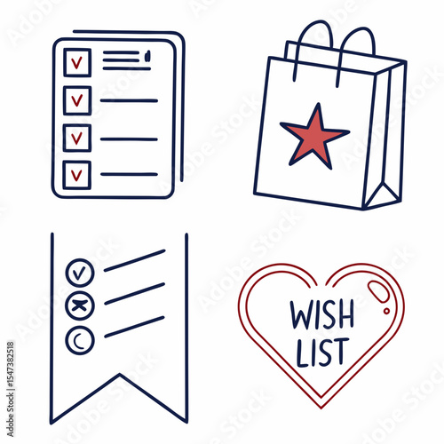 Checklist shopping list wish list gift ideas planning