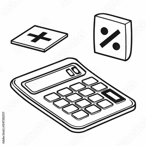 Calculator plus sign percentage symbol math calculation icon