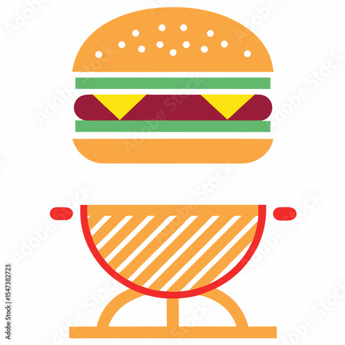 Delicious burger ready for grilling summer bbq fun