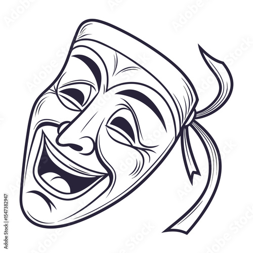 Happy comedy mask theater play performance art design