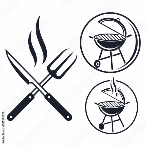 Barbecue grill utensils summertime cooking food