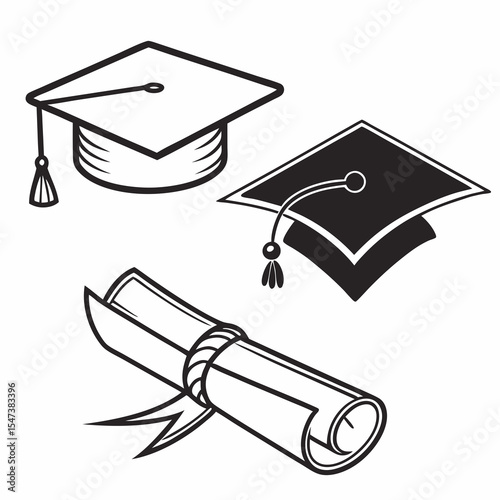 Graduation cap diploma degree ceremony education success achievement
