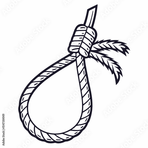 A simple line drawing of a hangman's noose
