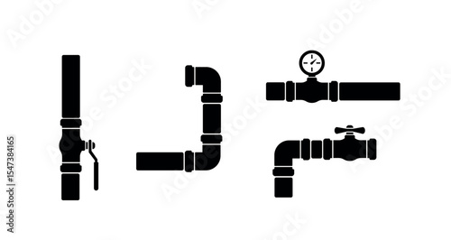 Pipe icon in black and white	