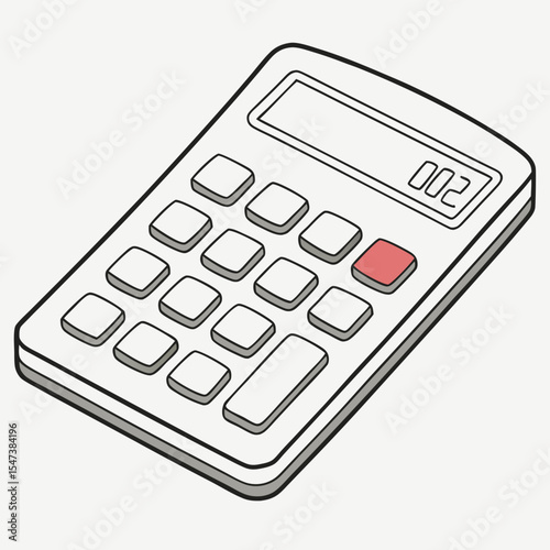 Professional calculator illustration, clean cutout, transparent background