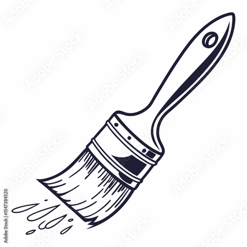 Professional paintbrush graphic design element isolated
