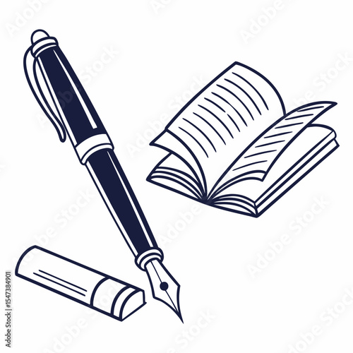 Professional pen book eraser design elements transparent background
