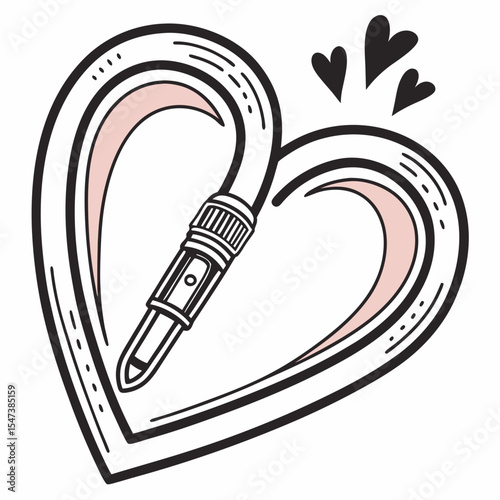 Heart shaped carabiner clip love symbol design